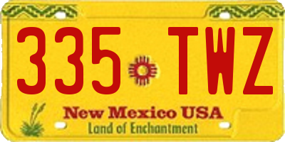 NM license plate 335TWZ
