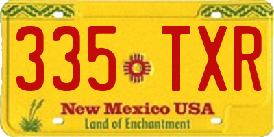 NM license plate 335TXR