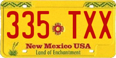 NM license plate 335TXX