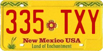 NM license plate 335TXY