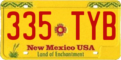 NM license plate 335TYB
