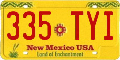NM license plate 335TYI