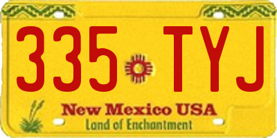 NM license plate 335TYJ