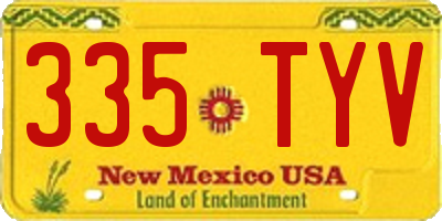 NM license plate 335TYV