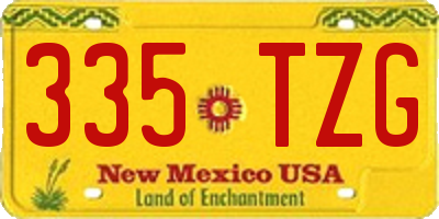 NM license plate 335TZG