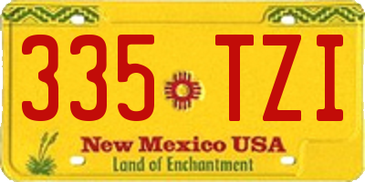 NM license plate 335TZI