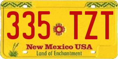 NM license plate 335TZT