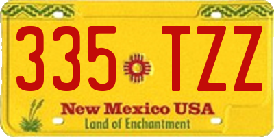 NM license plate 335TZZ