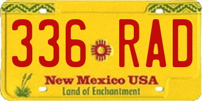 NM license plate 336RAD