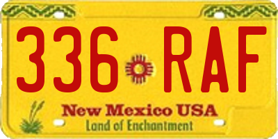 NM license plate 336RAF