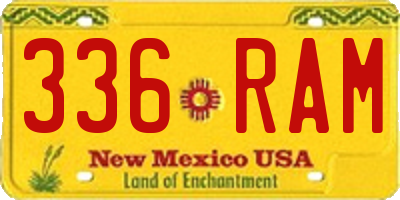 NM license plate 336RAM