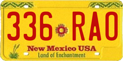 NM license plate 336RAO