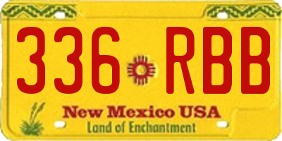 NM license plate 336RBB