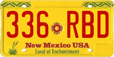 NM license plate 336RBD