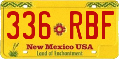 NM license plate 336RBF