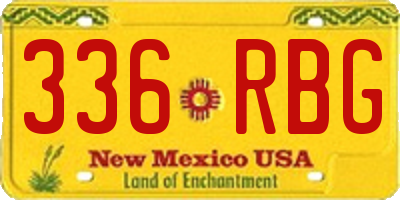 NM license plate 336RBG