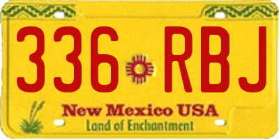 NM license plate 336RBJ