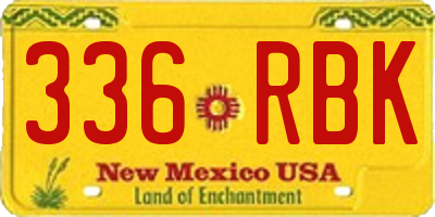 NM license plate 336RBK