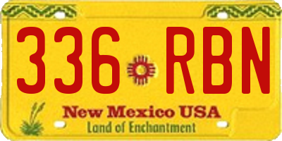 NM license plate 336RBN