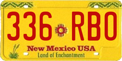 NM license plate 336RBO
