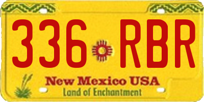 NM license plate 336RBR