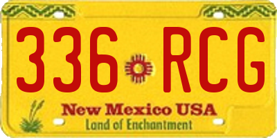 NM license plate 336RCG