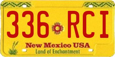 NM license plate 336RCI