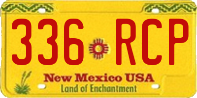 NM license plate 336RCP
