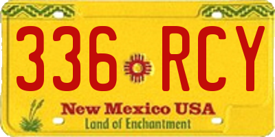NM license plate 336RCY