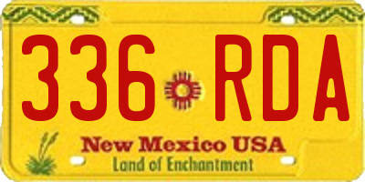 NM license plate 336RDA