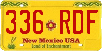 NM license plate 336RDF