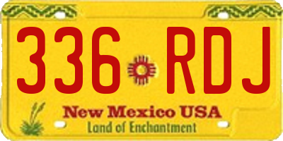 NM license plate 336RDJ