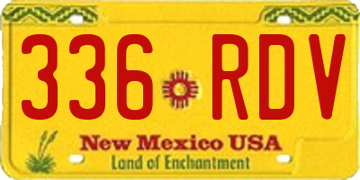 NM license plate 336RDV