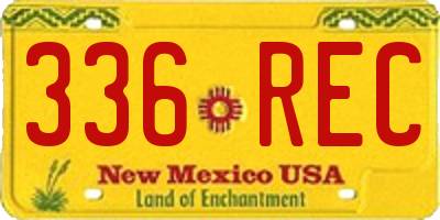 NM license plate 336REC