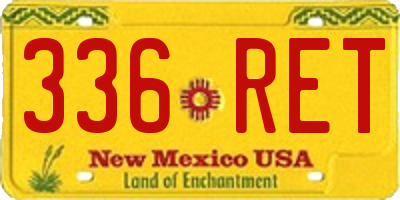 NM license plate 336RET