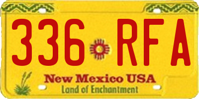 NM license plate 336RFA