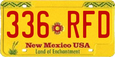 NM license plate 336RFD