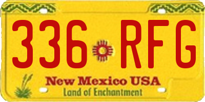 NM license plate 336RFG