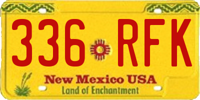 NM license plate 336RFK