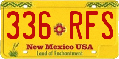NM license plate 336RFS