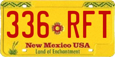 NM license plate 336RFT