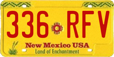 NM license plate 336RFV