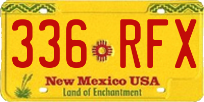 NM license plate 336RFX