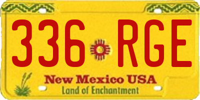 NM license plate 336RGE