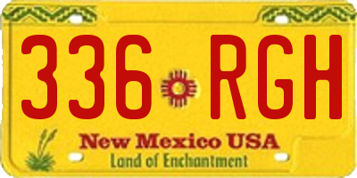 NM license plate 336RGH