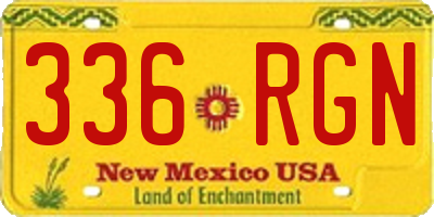 NM license plate 336RGN