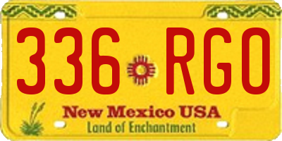 NM license plate 336RGO