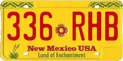 NM license plate 336RHB