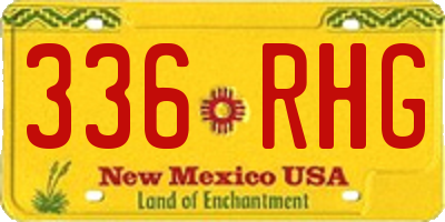 NM license plate 336RHG