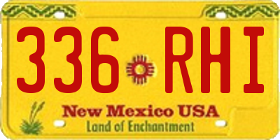 NM license plate 336RHI